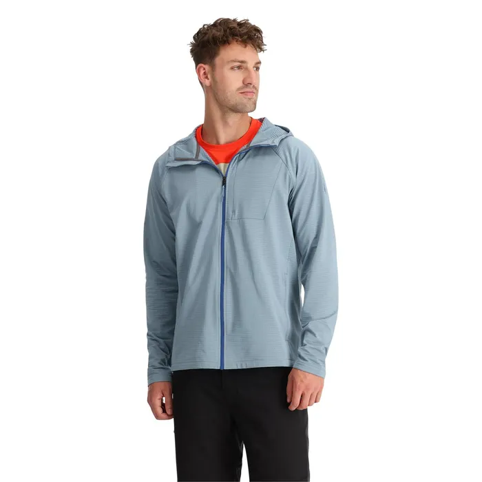 Mens Matrix Gridweb Hoodie 8211 Blue Fog Spyder Fleece