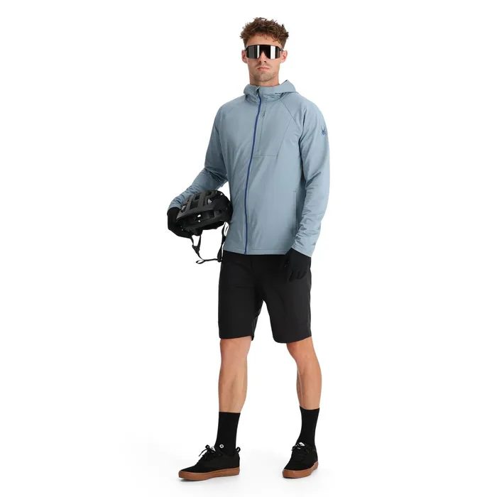Mens Matrix Gridweb Hoodie 8211 Blue Fog Spyder Fleece