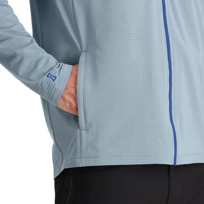 Mens Matrix Gridweb Hoodie 8211 Blue Fog Spyder Fleece