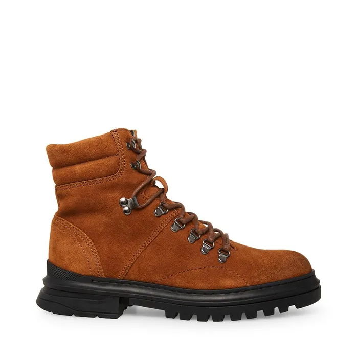 Mens Monty Cognac Suede Steve Madden Boots