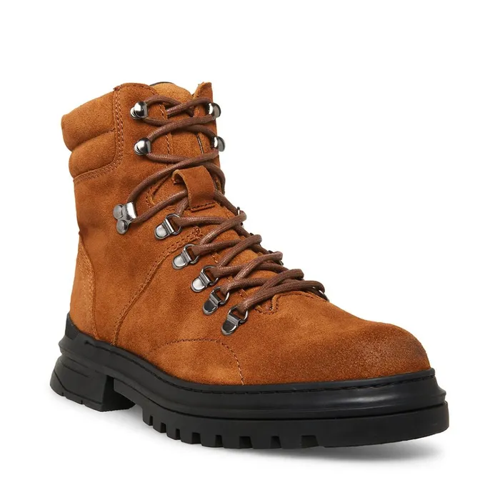 Mens Monty Cognac Suede Steve Madden Boots