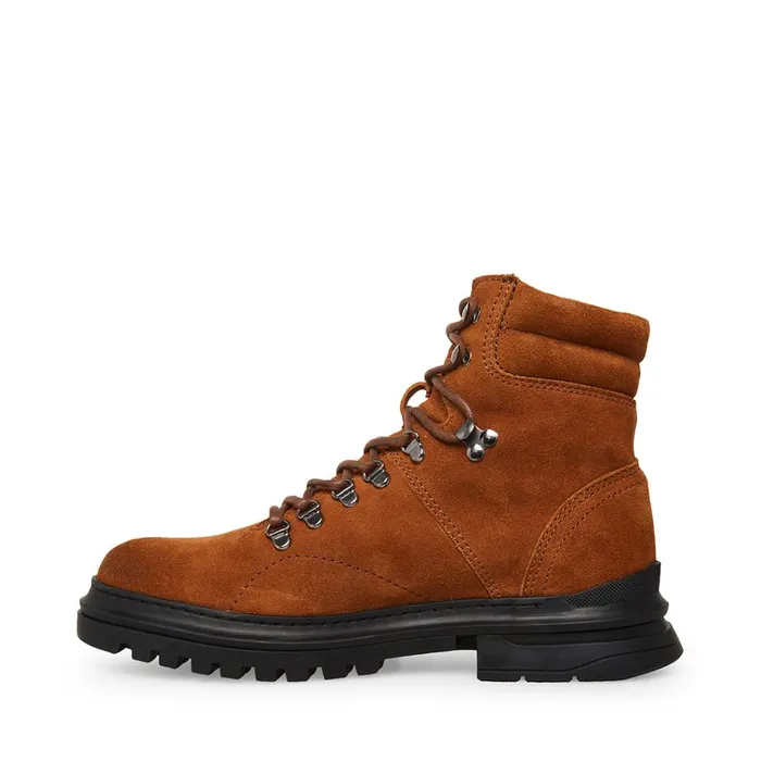 Mens Monty Cognac Suede Steve Madden Boots