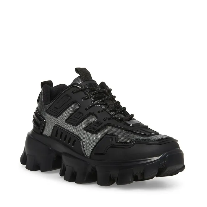 Mens Ponce BlackSilver Steve Madden Sneakers