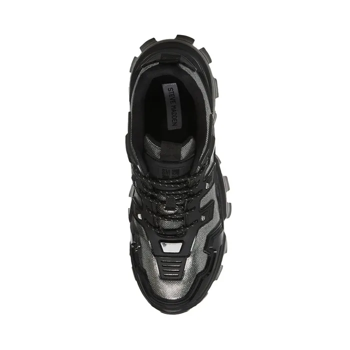 Mens Ponce BlackSilver Steve Madden Sneakers