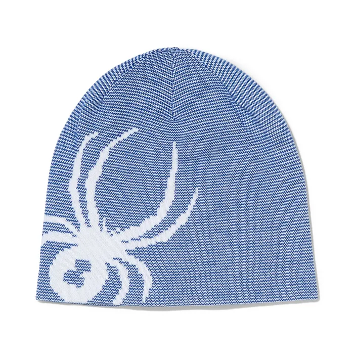 Mens Reversible Innsbruck Beanie 8211 Electric Blue Spyder Hats