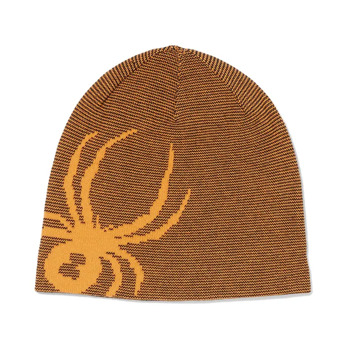 Mens Reversible Innsbruck Beanie 8211 Saffron Spyder Hats