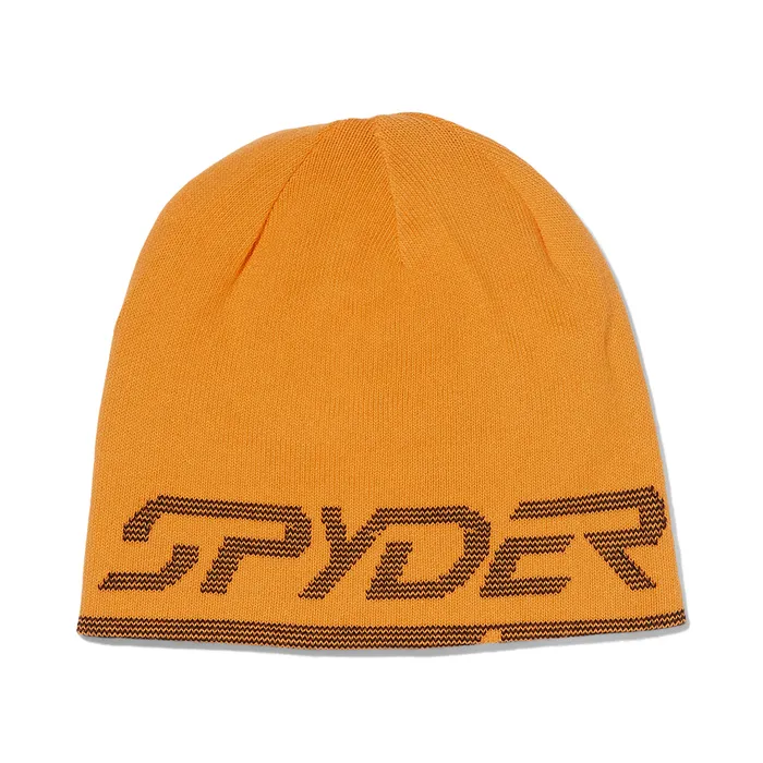 Mens Reversible Innsbruck Beanie 8211 Saffron Spyder Hats