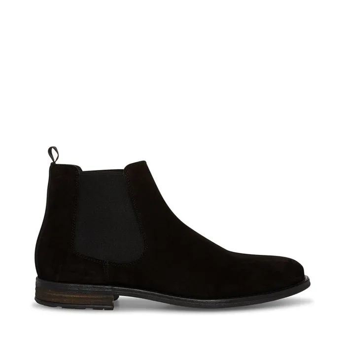 Mens Richard Black Suede Steve Madden Boots