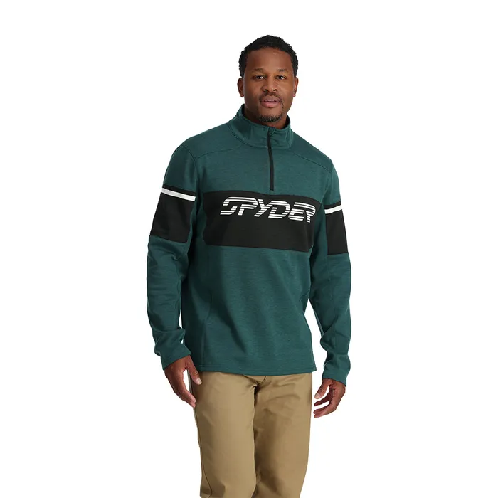 Mens Speed Fleece Half Zip 8211 Cypress Green Spyder Fleece