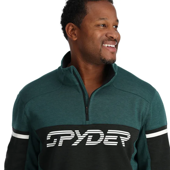 Mens Speed Fleece Half Zip 8211 Cypress Green Spyder Fleece