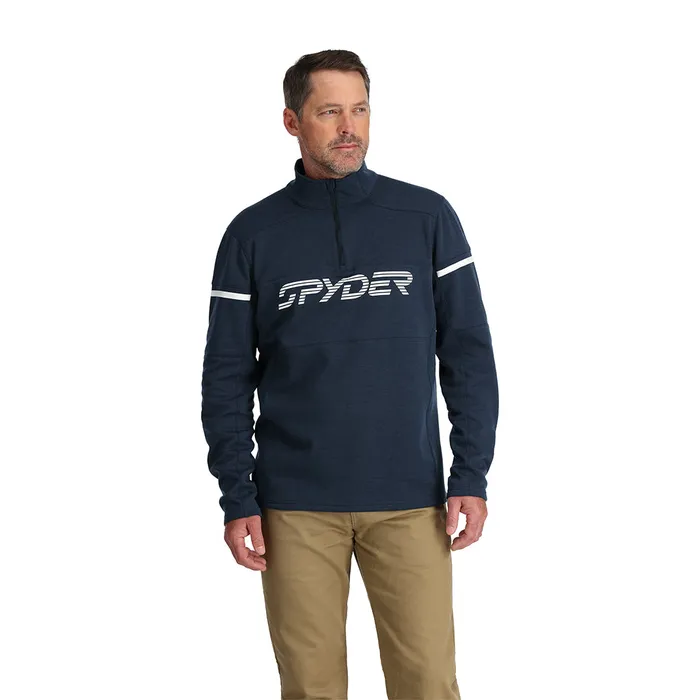 Mens Speed Fleece Half Zip 8211 True Navy Spyder Fleece