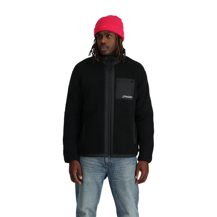 Mens Unisex Sherman Full Zip 8211 Black Spyder Fleece