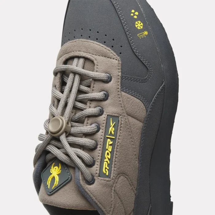 Mens Unisex Spyder X Reebok Classic Leather Trail Shoes 8211 Grey Spyder Sneakers