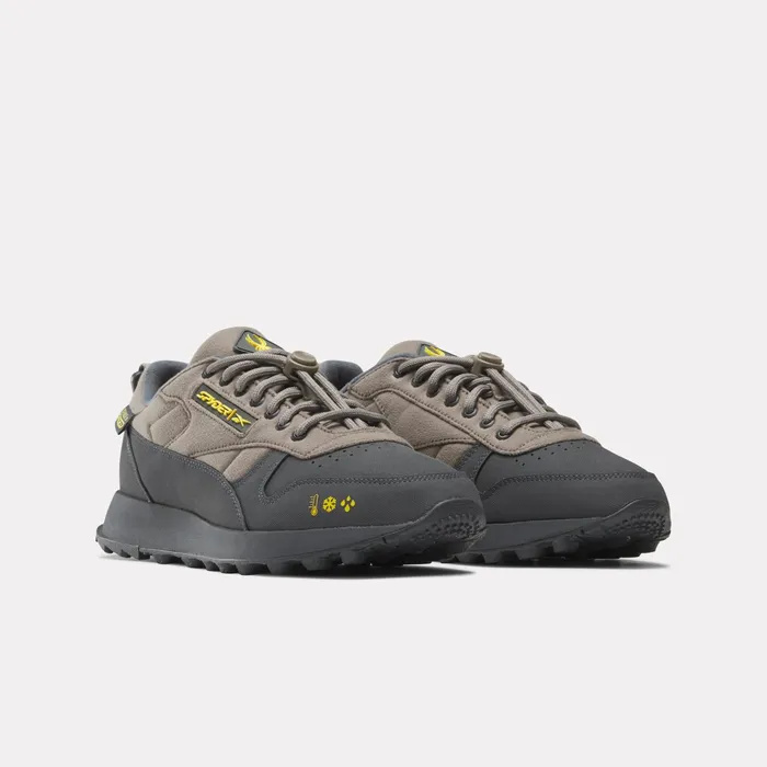 Mens Unisex Spyder X Reebok Classic Leather Trail Shoes 8211 Grey Spyder Sneakers
