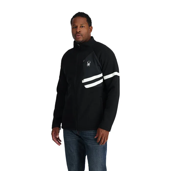 Mens Wengen Bandit Full Zip 8211 Black Spyder Fleece