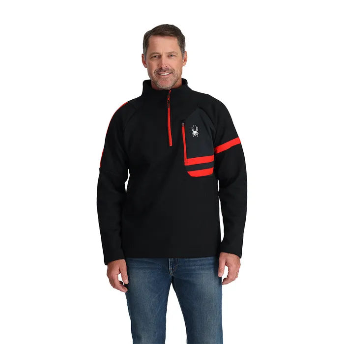 Mens Wengen Bandit Half Zip 8211 Black Spyder Fleece