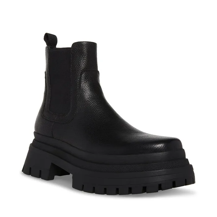 Mens Zap Black Leather Steve Madden Boots Mens Zap Black Leather Steve Madden Boots