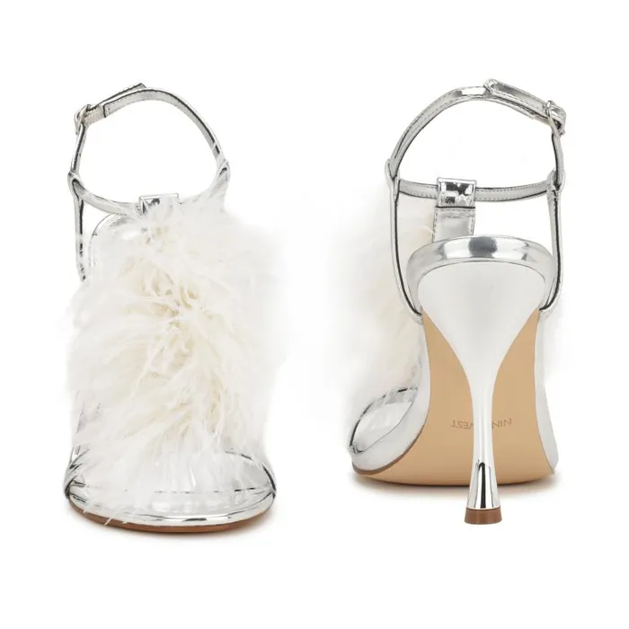 Million Ankle Strap Heeled Sandals Silverwhite Women Nine West Heels