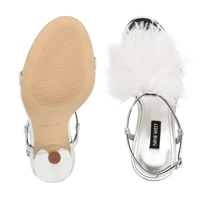 Million Ankle Strap Heeled Sandals Silverwhite Women Nine West Heels