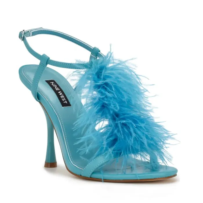 Million Ankle Strap Heeled Sandals Teal Women Nine West Sandals