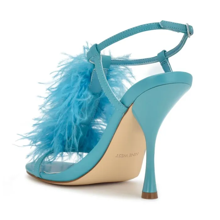 Million Ankle Strap Heeled Sandals Teal Women Nine West Sandals