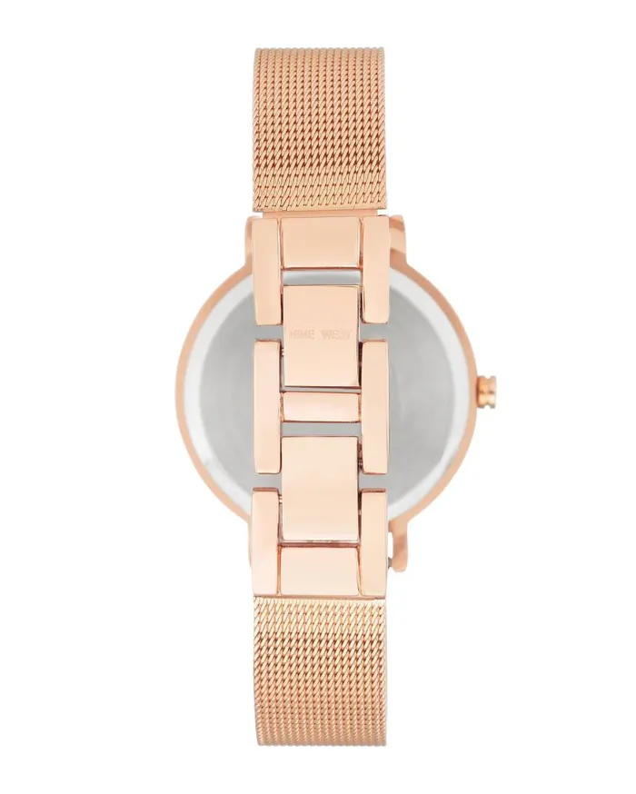 Minimalist Mesh Bracelet Watch Rose Goldtone WomenMen Nine West Watches