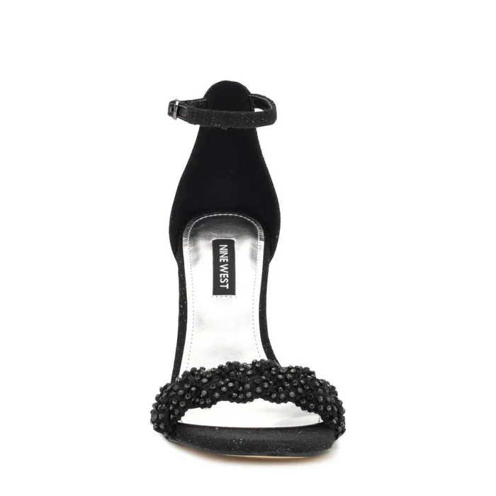Morelov Heeled Sandals Black Crystal Women Nine West Sandals