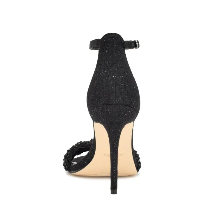 Morelov Heeled Sandals Black Crystal Women Nine West Sandals