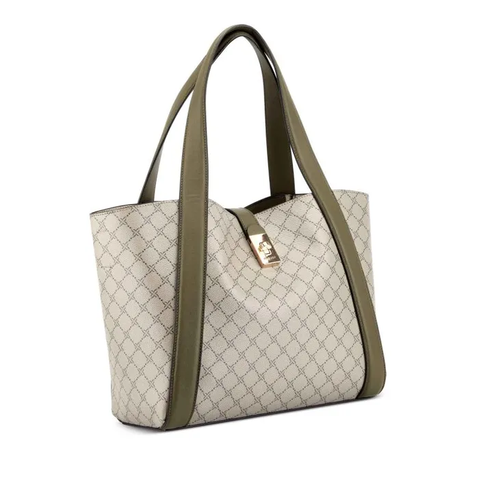 Morely 2 In 1 Tote Beige Logomilitary WomenMen Nine West Totes and Backpacks