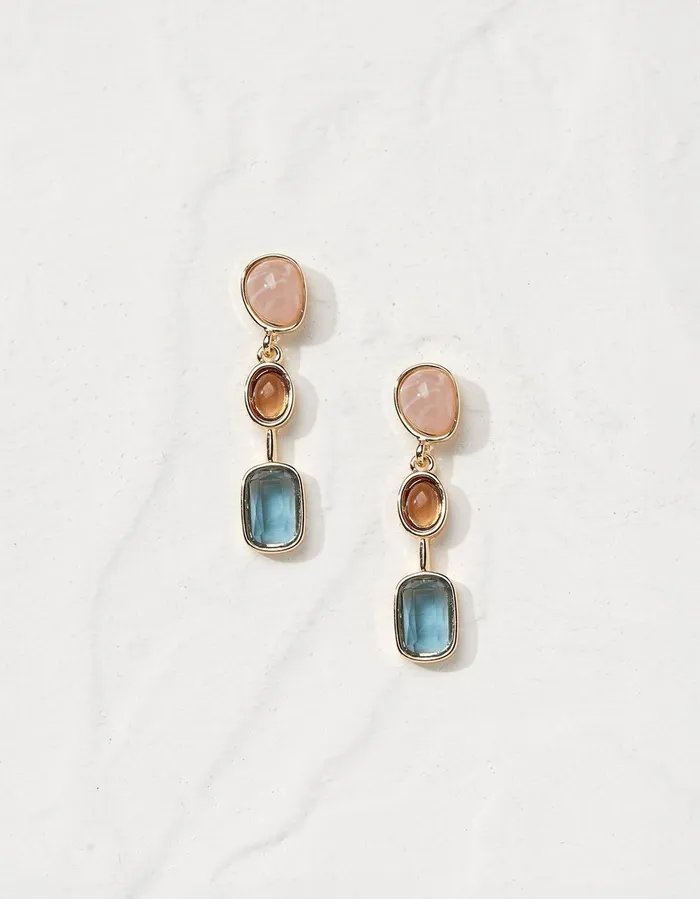 Multi Gemstone Drop Earrings Multi Women FatFace Jewellery