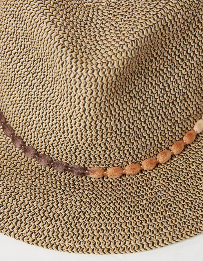 Multi Weave Fedora Hat Natural Women FatFace Hats