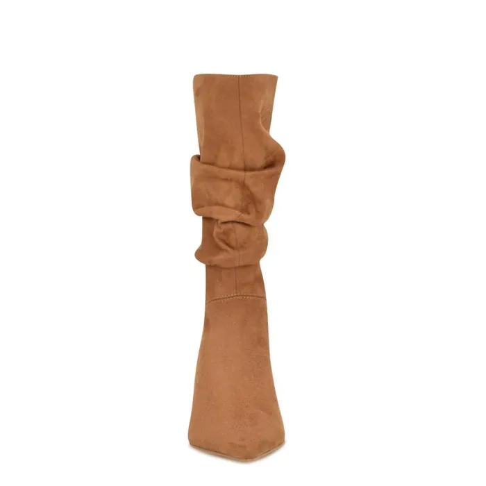Mycki Dress Boots Dark Natural Suede Women Nine West Boots and Booties