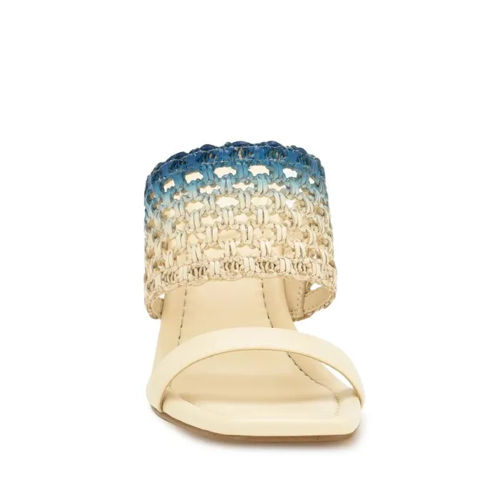 Mylas Heeled Slide Sandals Cream Blue Ombre Women Nine West Heels
