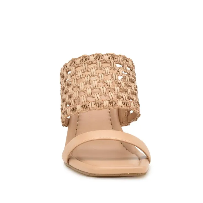 Mylas Heeled Slide Sandals Light Natural Women Nine West Heels