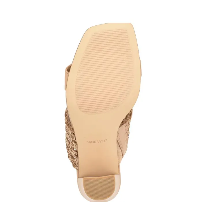 Mylas Heeled Slide Sandals Light Natural Women Nine West Heels
