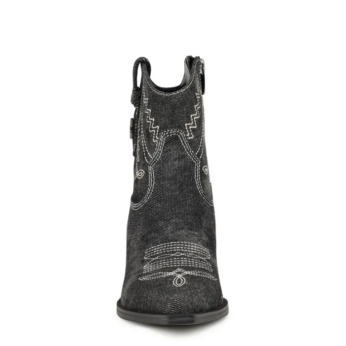 Nallas Western Booties Black Denim Women Nine West Boots and Booties
