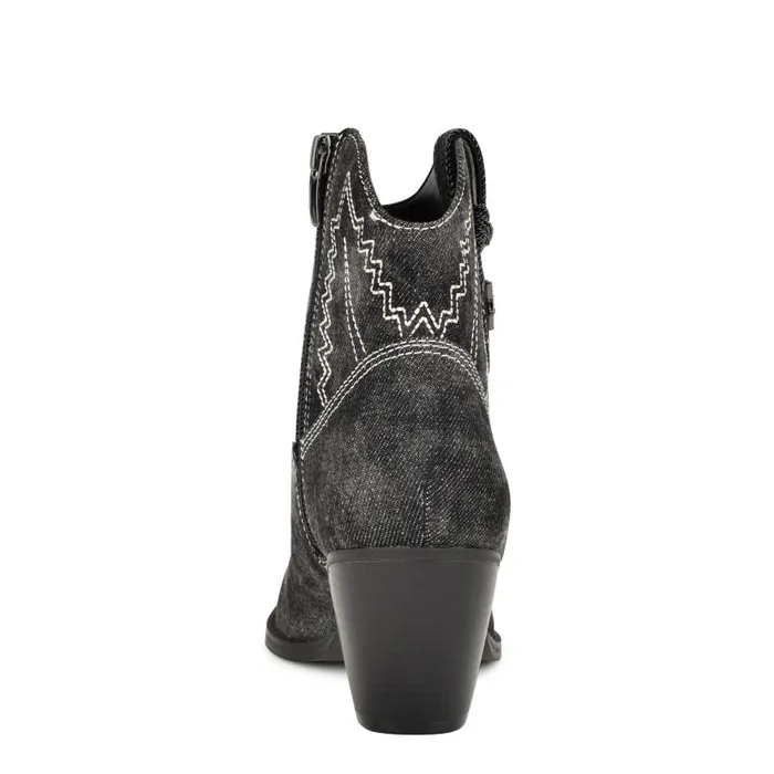 Nallas Western Booties Black Denim Women Nine West Boots and Booties