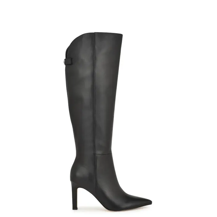 Napts Dress Boots Black Leather Women Nine West Boots and Booties