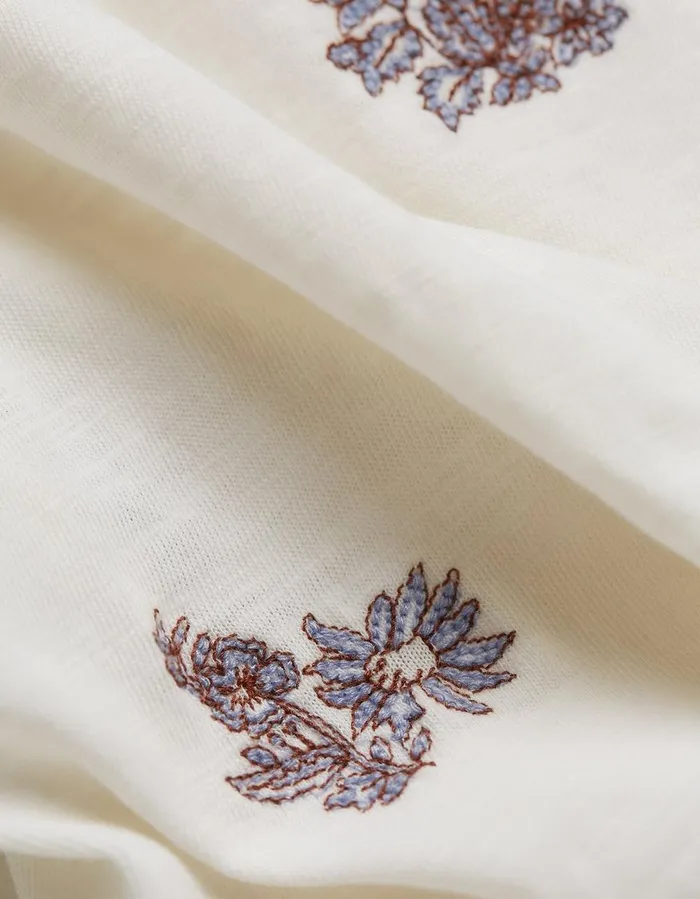 Natalie Floral Embroidered TShirt Ivory Women FatFace Tops and TShirts