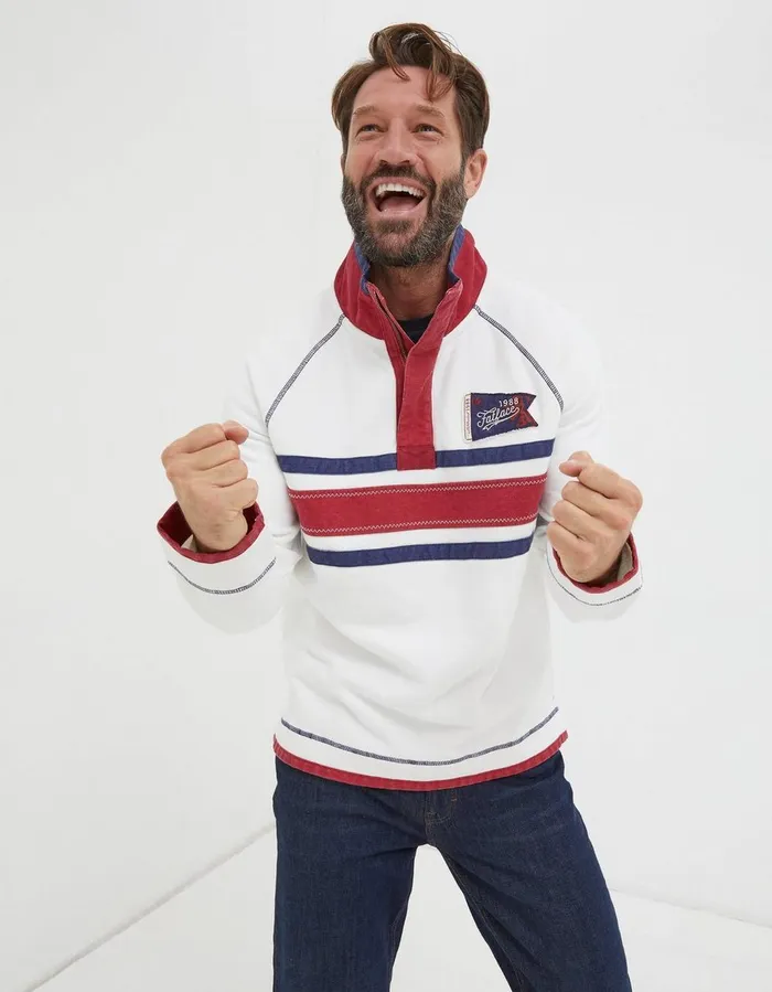 Nation Airlie England Sweatshirt White Men FatFace Sweatshirts and Hoodies