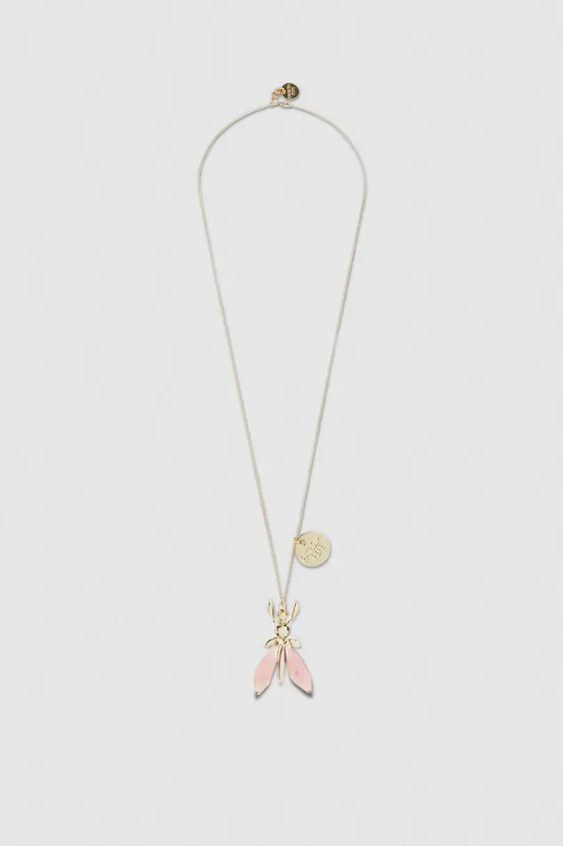 Necklaces Women Patrizia Pepe Precious Fly Necklace With Stones Fresh Rose