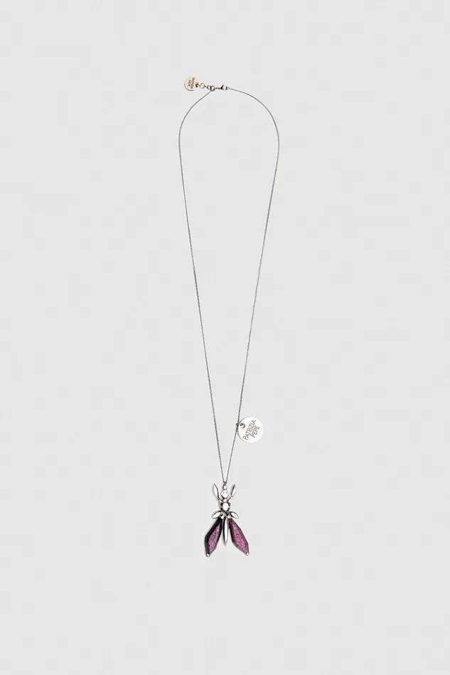 Necklaces Women Patrizia Pepe Precious Fly Necklace With Stones Futuristic Purple