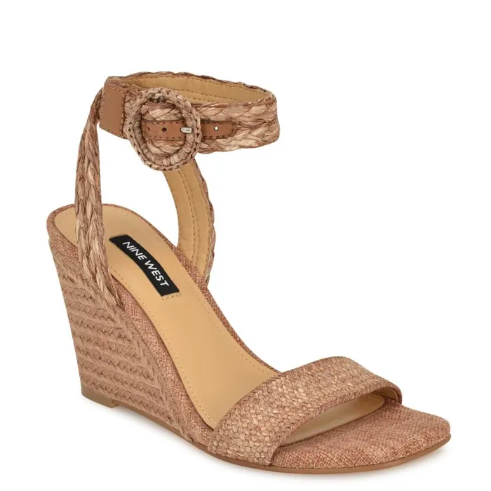 Nerisa Espadrille Wedge Sandals Brown Women Nine West Sandals