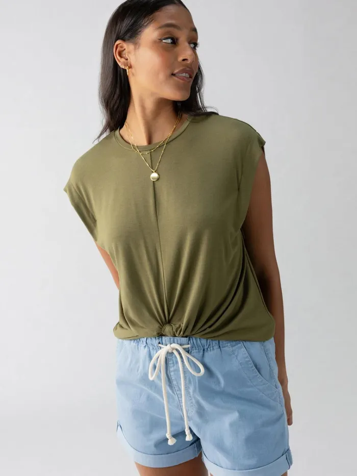 New Era Tee Burnt Olive Women Sanctuary Clothing Tees and Tops