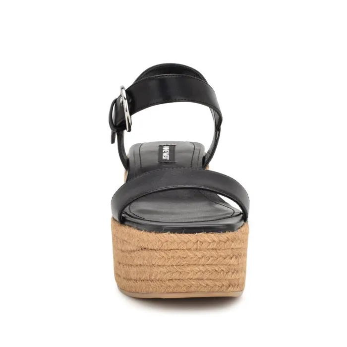 Nillo Espadrille Wedge Sandals Black Women Nine West Sandals