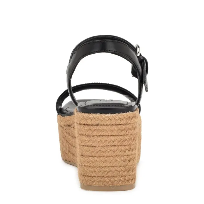 Nillo Espadrille Wedge Sandals Black Women Nine West Sandals