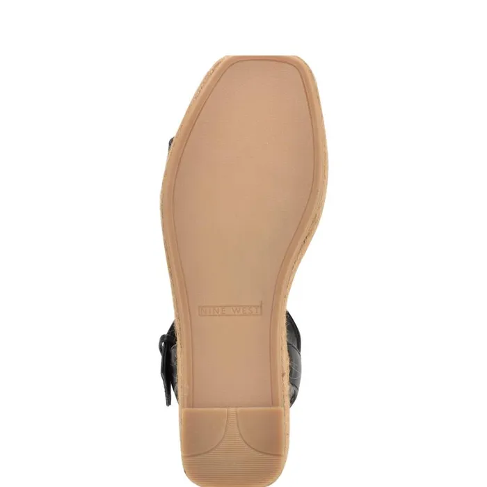 Nillo Espadrille Wedge Sandals Black Women Nine West Sandals