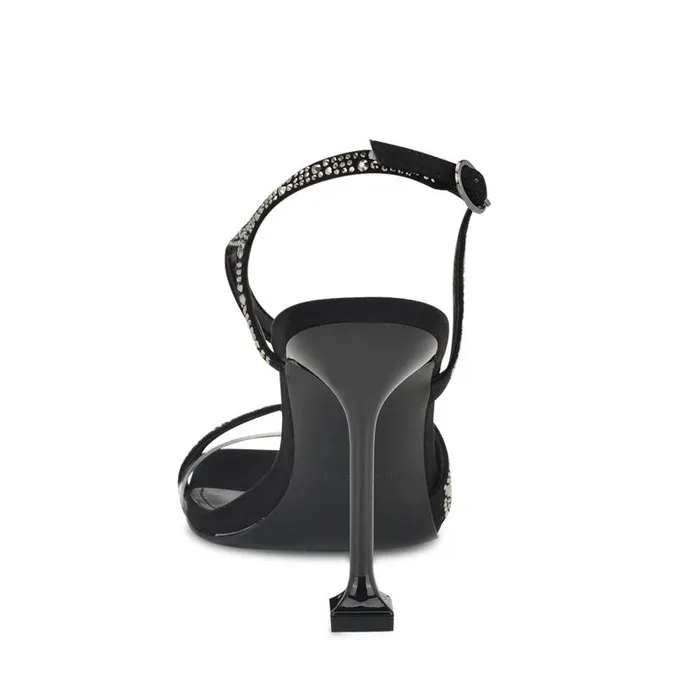 Nines Strappy Heeled Sandals Black Crystal Women Nine West Heels