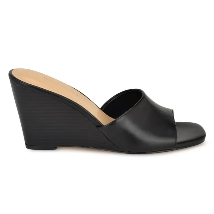 Niya SlipOn Wedge Sandals Black Women Nine West Sandals