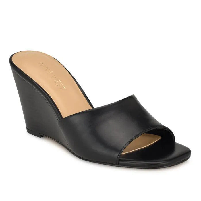 Niya SlipOn Wedge Sandals Black Women Nine West Sandals
